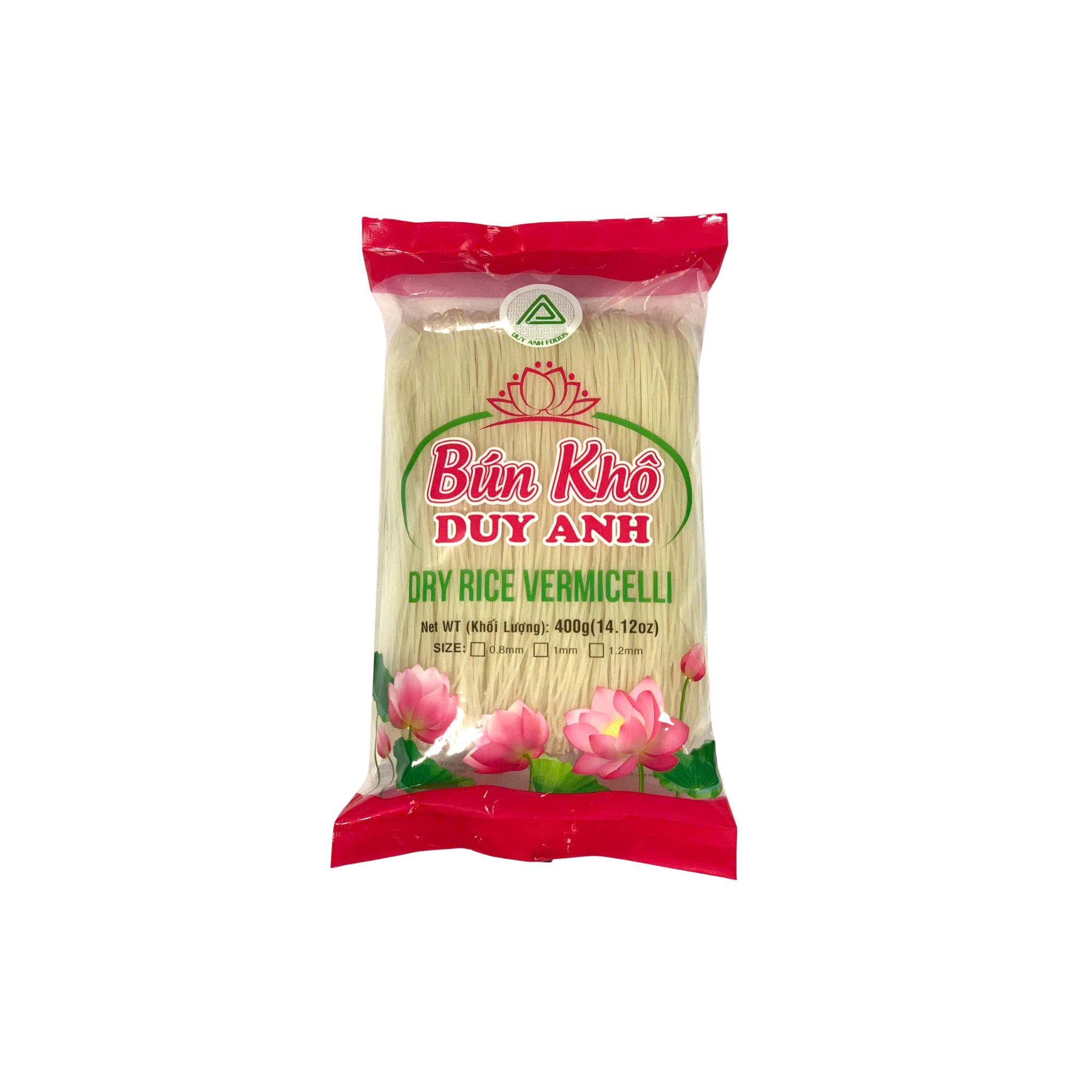 Duy Anh Bún Khô tørre risvermicelli 400g, 1mm – vietnamesiske risnudler i rød pakke