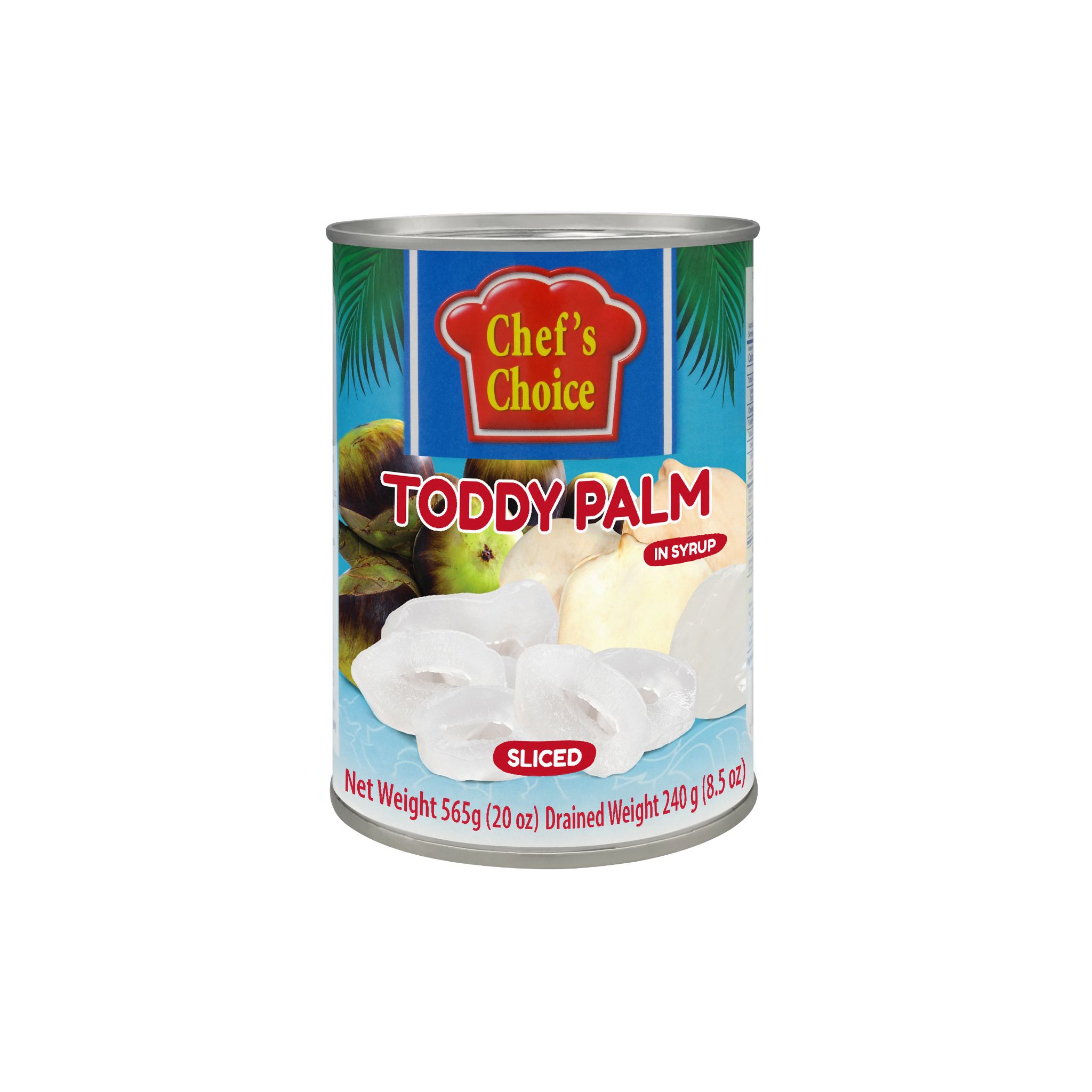 Chef's Choice Toddy Palm 565g – thailandsk skiveskåret palmefrugt i sirup til desserter