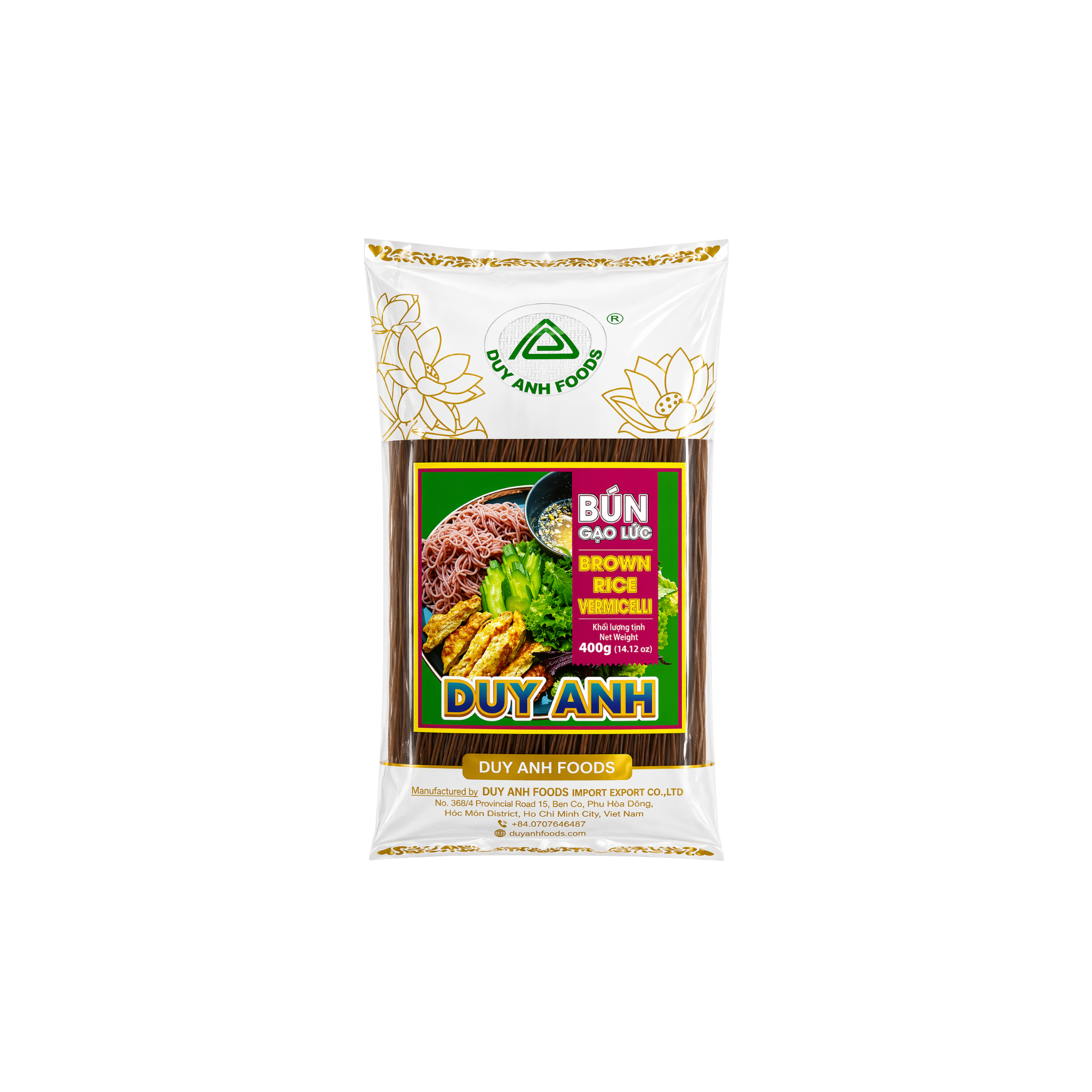 Duy Anh Brune Fuldkorns Risnudler 400g – vietnamesiske vermicelli af brune ris til supper, salater og stir-fry
