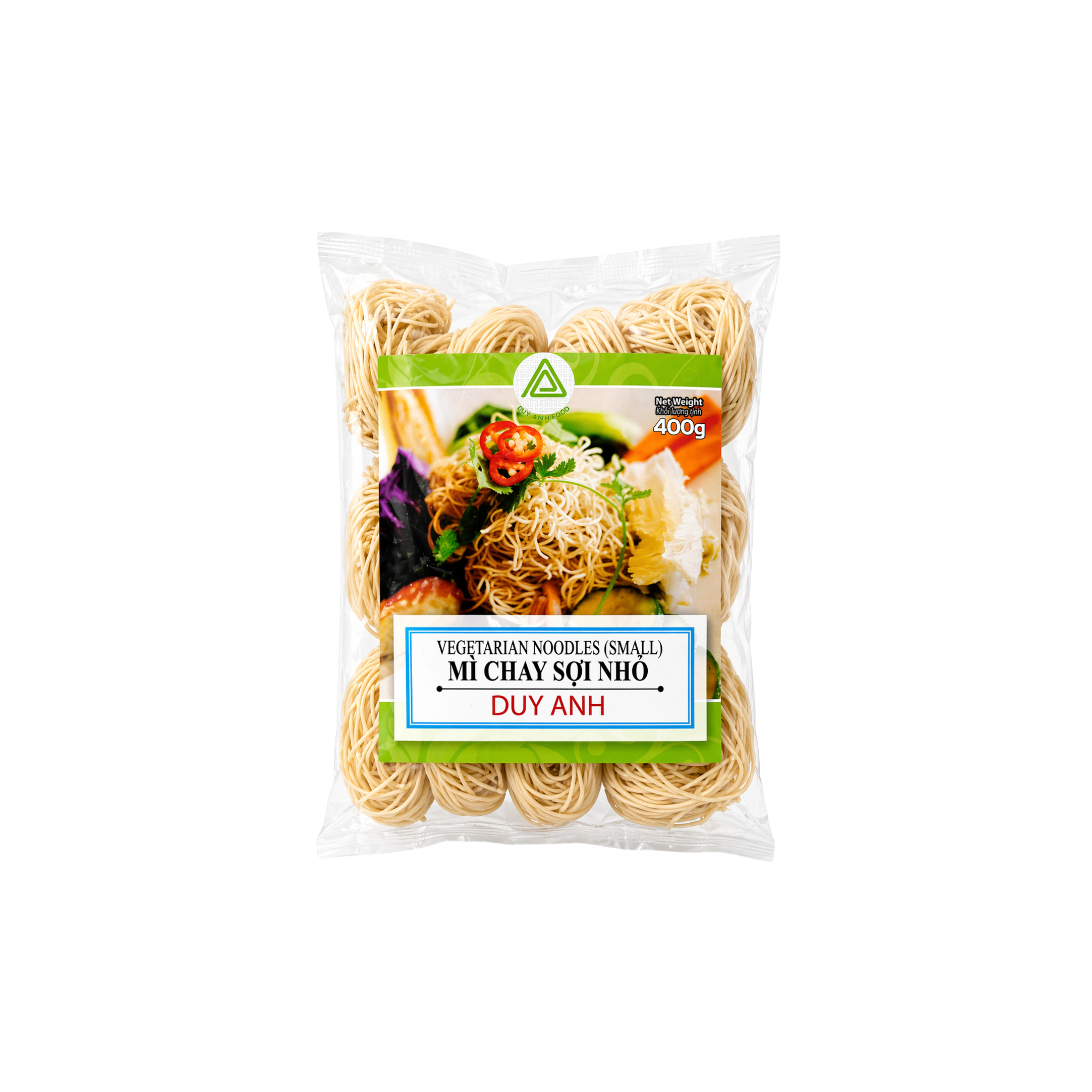 Duy Anh Runde Hvedenudler Tynde 400g – vietnamesiske runde hvedenudler til supper, wok og nudelsalater