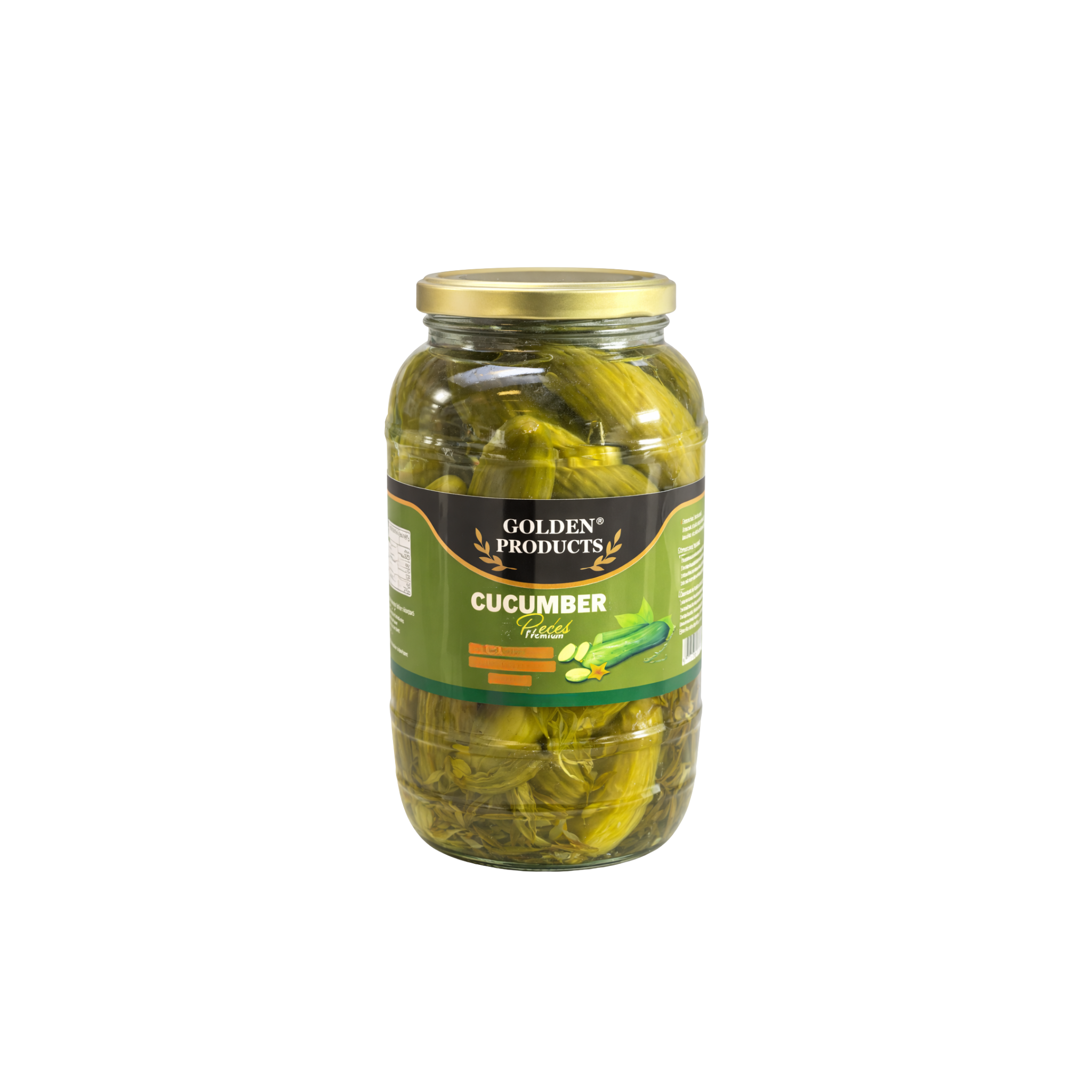 Golden Products Syltede Agurker 1450 g – sprøde iranske pickles til sandwiches, grillretter og salater
