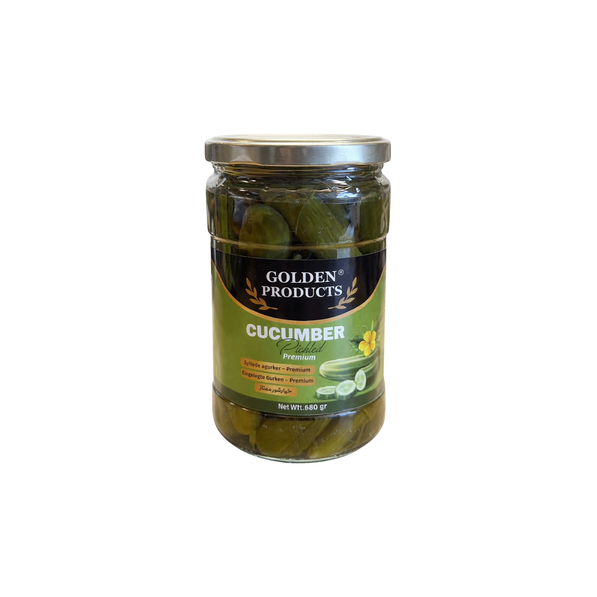 Golden Products Syltede Agurker 680 g – sprøde iranske pickles til sandwiches, grillretter og salater