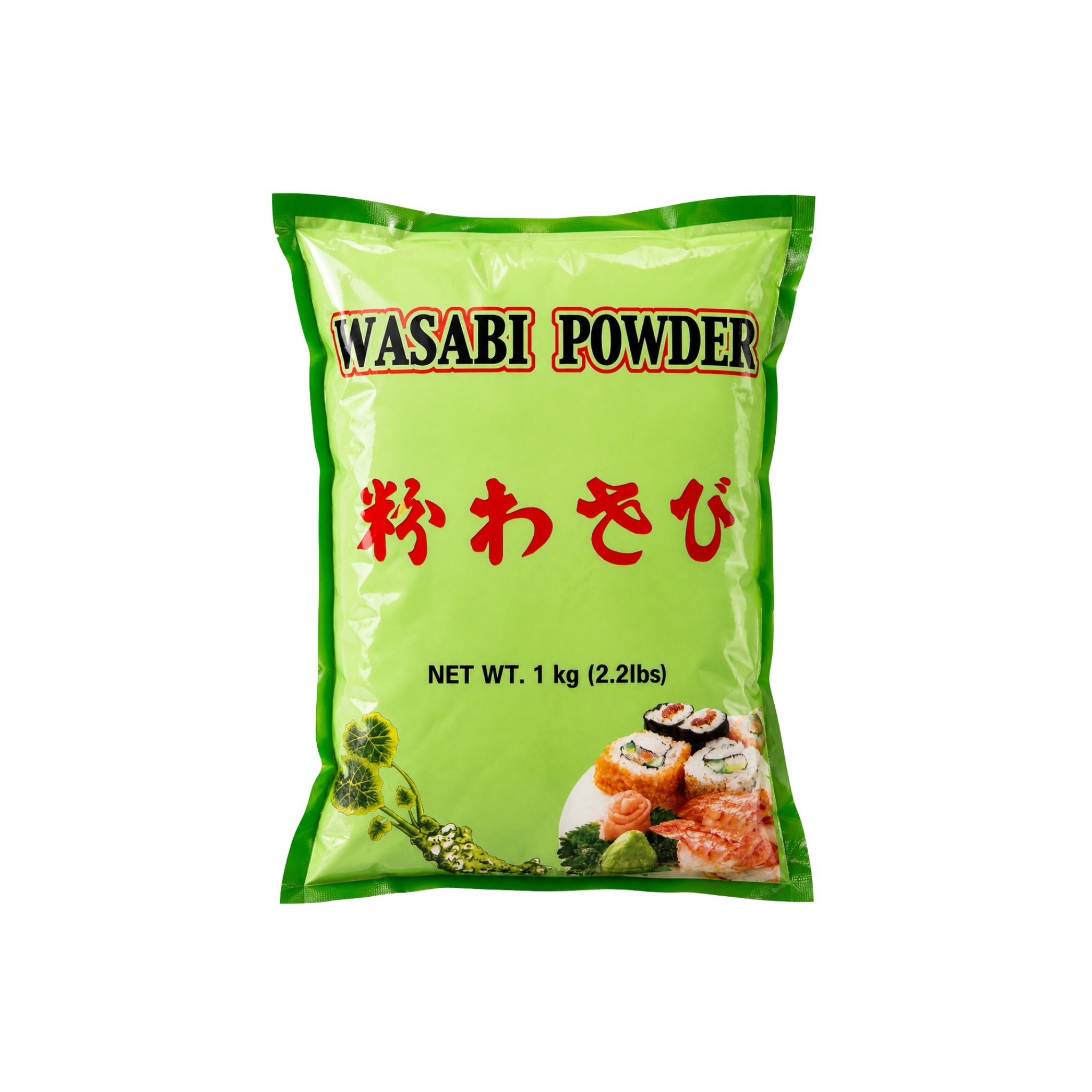 Happy Mum Wasabi Pulver 1kg – grøn pose med wasabi pulver til sushi