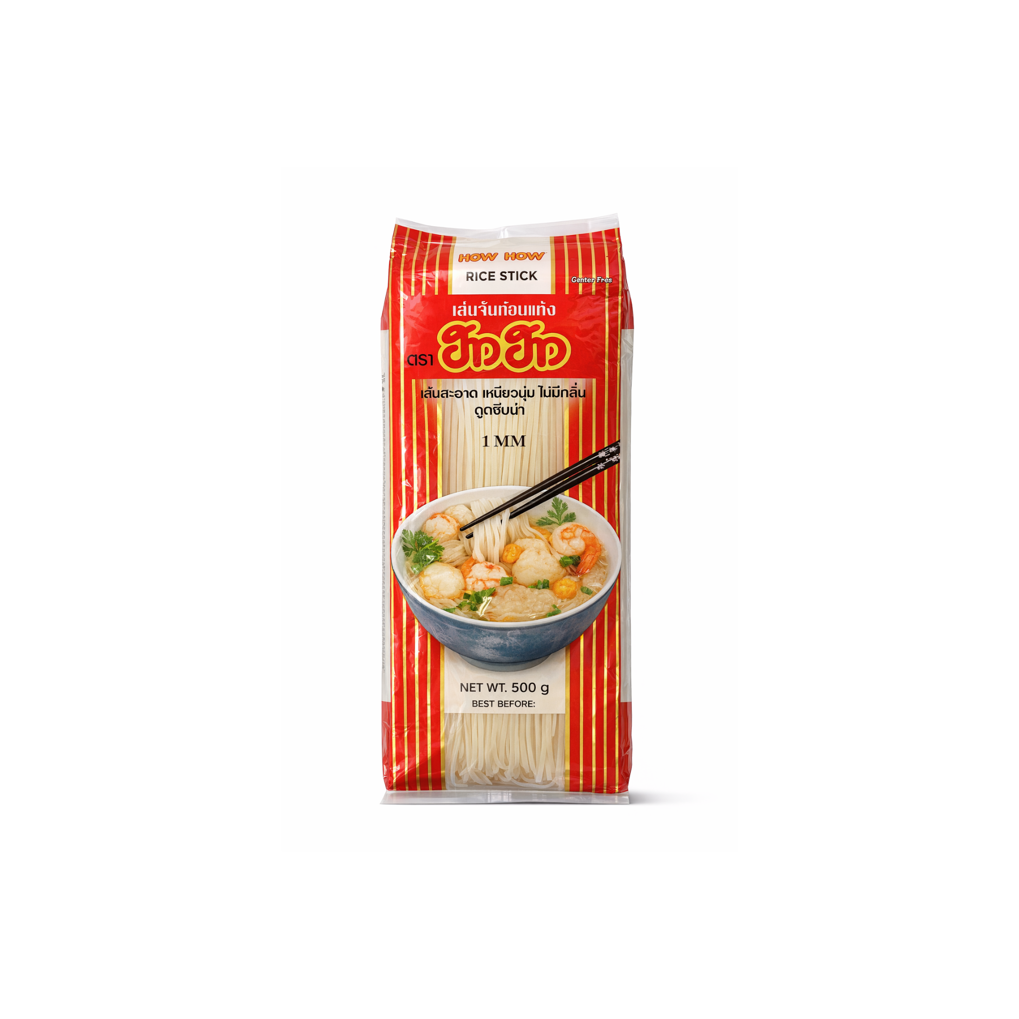 How How Risnudler Rice Stick 1 mm 500 g – glutenfri thainudler til Pad Thai, pho og wok