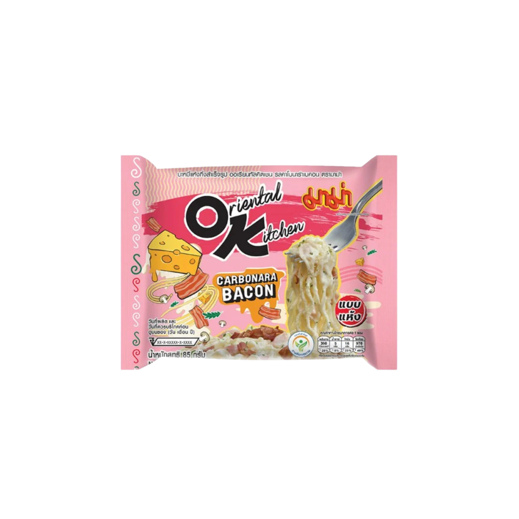 Mama instant nudler Carbonara Bacon 85 g – cremet baconnudelret i lyserød pose