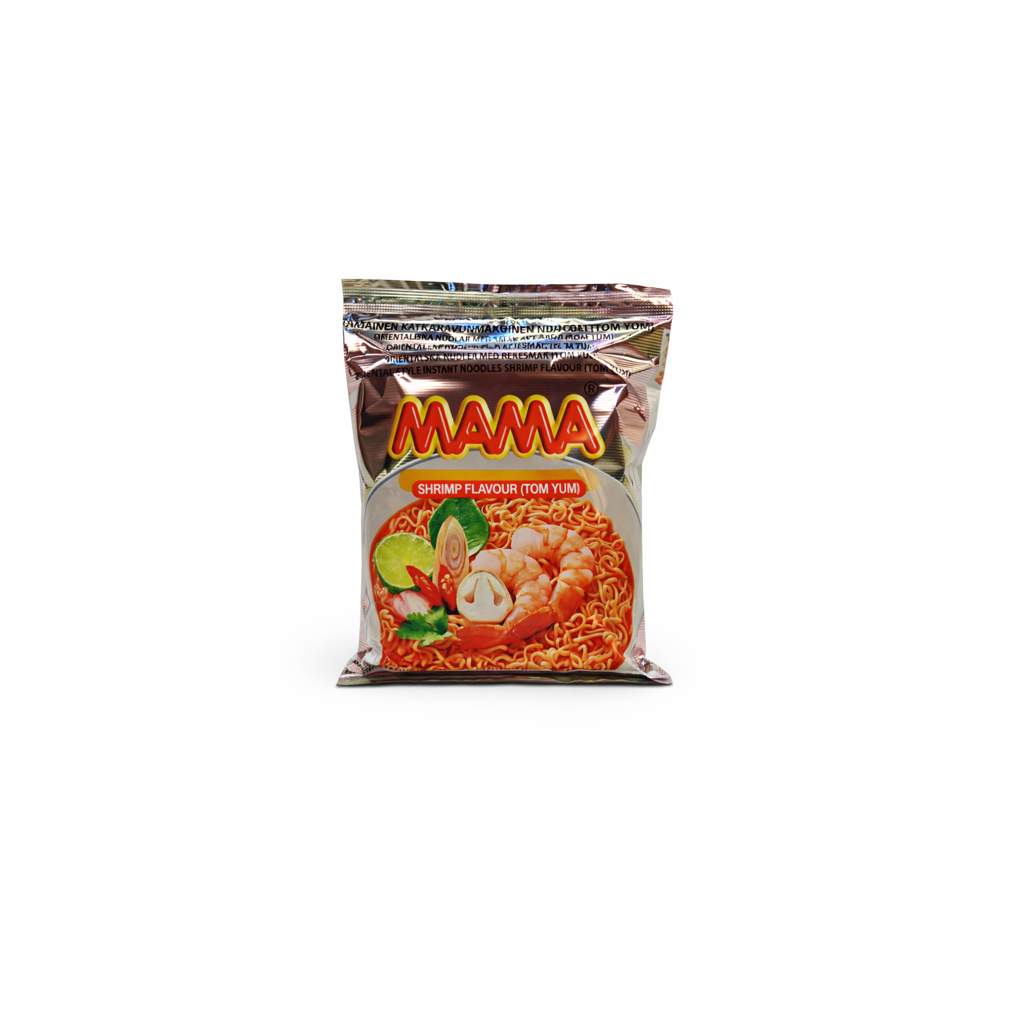 Mama instant nudler Tom Yum Reje 55 g – thailandsk nudelsuppe i sølvpose