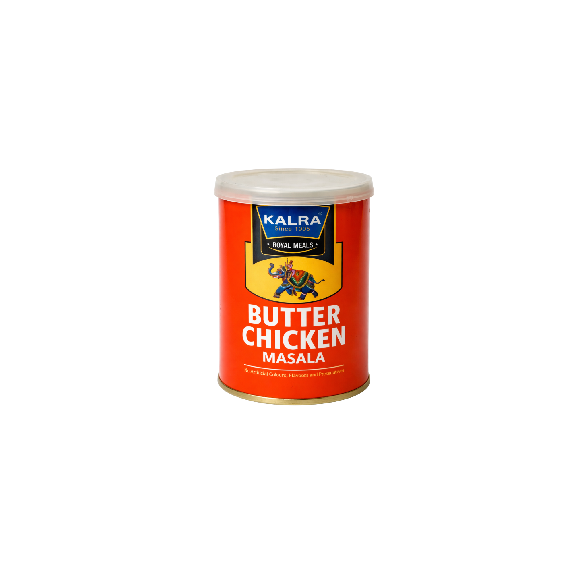 Kalra Royal Meals Butter Chicken Masala 100g – indisk krydderiblanding i rød dåse med cashewnødder uden kunstige tilsætningsstoffer
