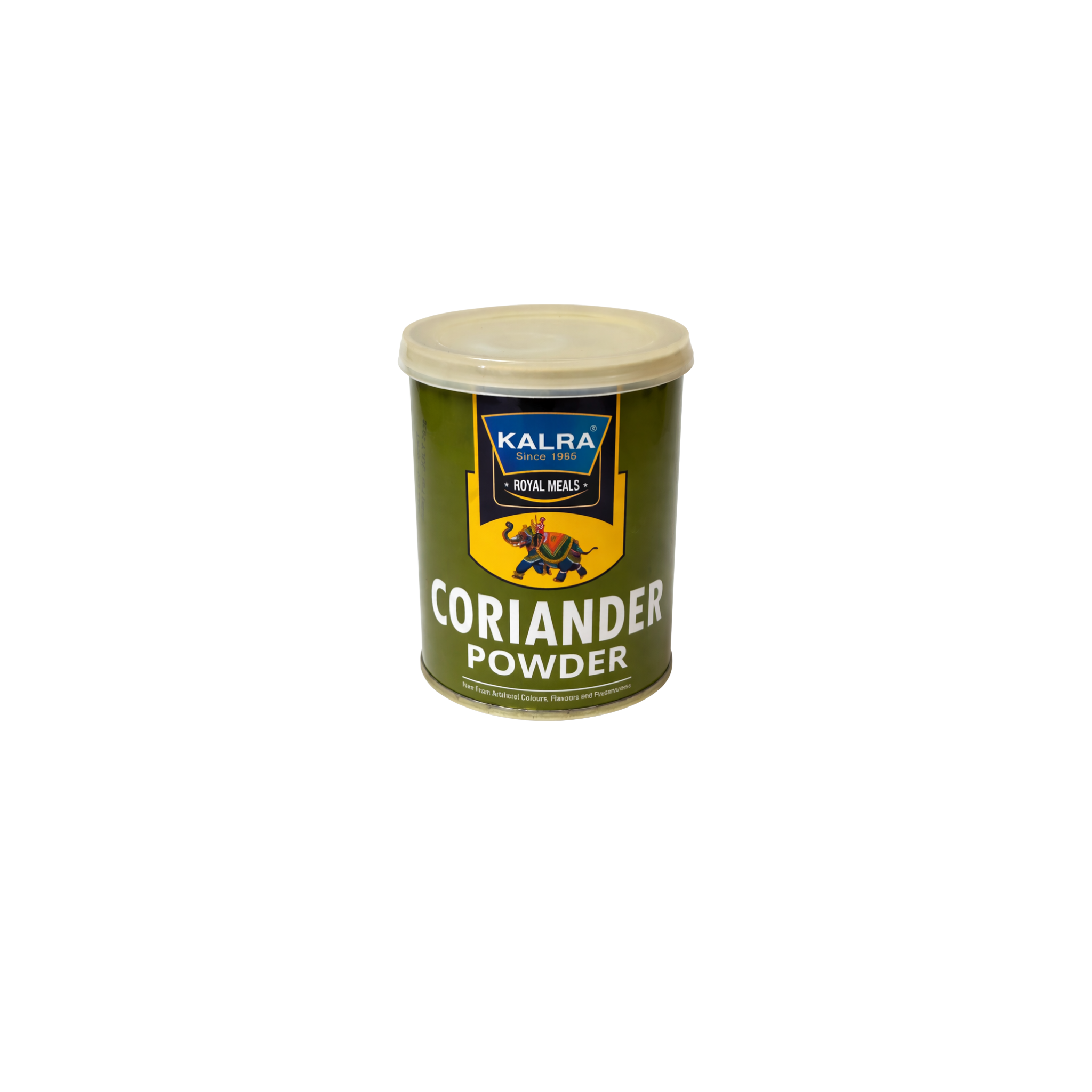 Kalra Royal Meals Coriander Powder 100g – indisk korianderfrøpulver i grøn dåse uden kunstige tilsætningsstoffer