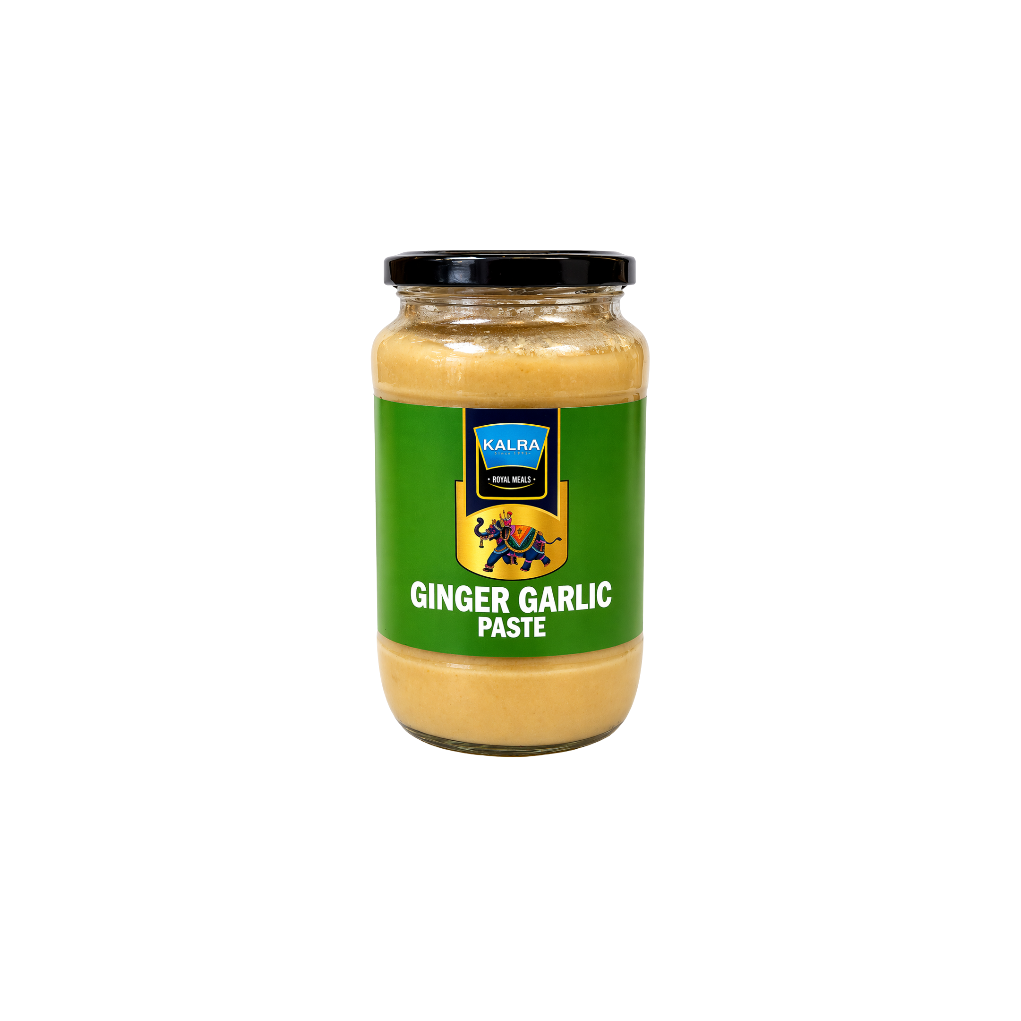 Kalra Royal Meals Ginger Garlic Paste 1kg – klar-til-brug ingefær hvidløgspasta i glasglas til indisk og asiatisk madlavning