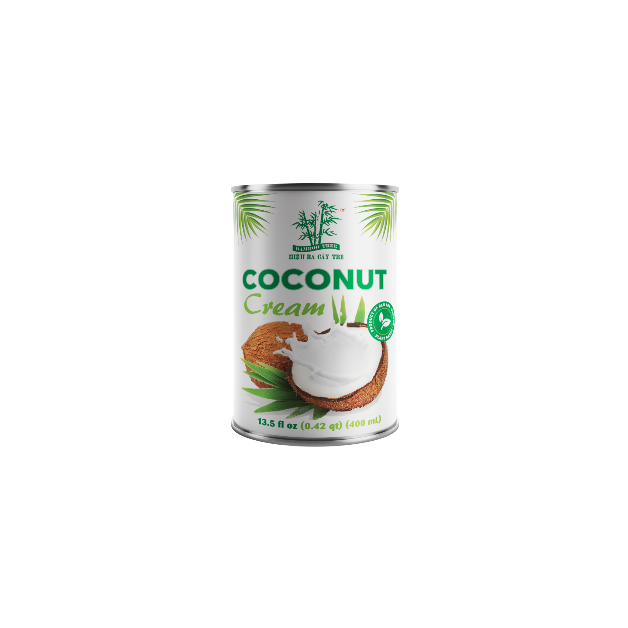 Bamboo Tree Kokoscreme 400 ml – vietnamesisk kokoscreme fra Ben Tre med 96% kokosnød-ekstrakt i konservesdåse