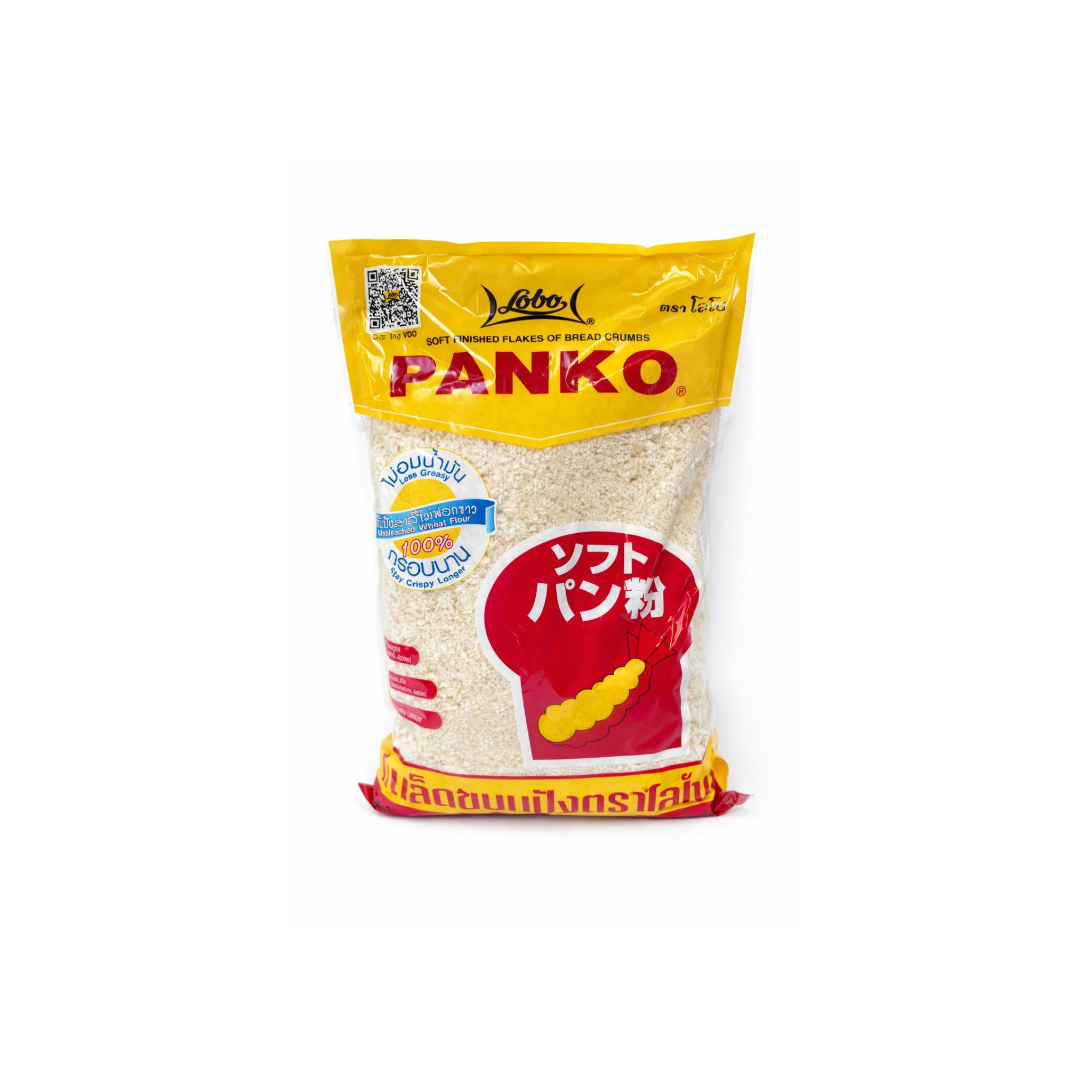 Lobo Panko 1 kg – thailandske brødkrummer af ubleket hvedemel til sprød panering af kød, fisk og grøntsager