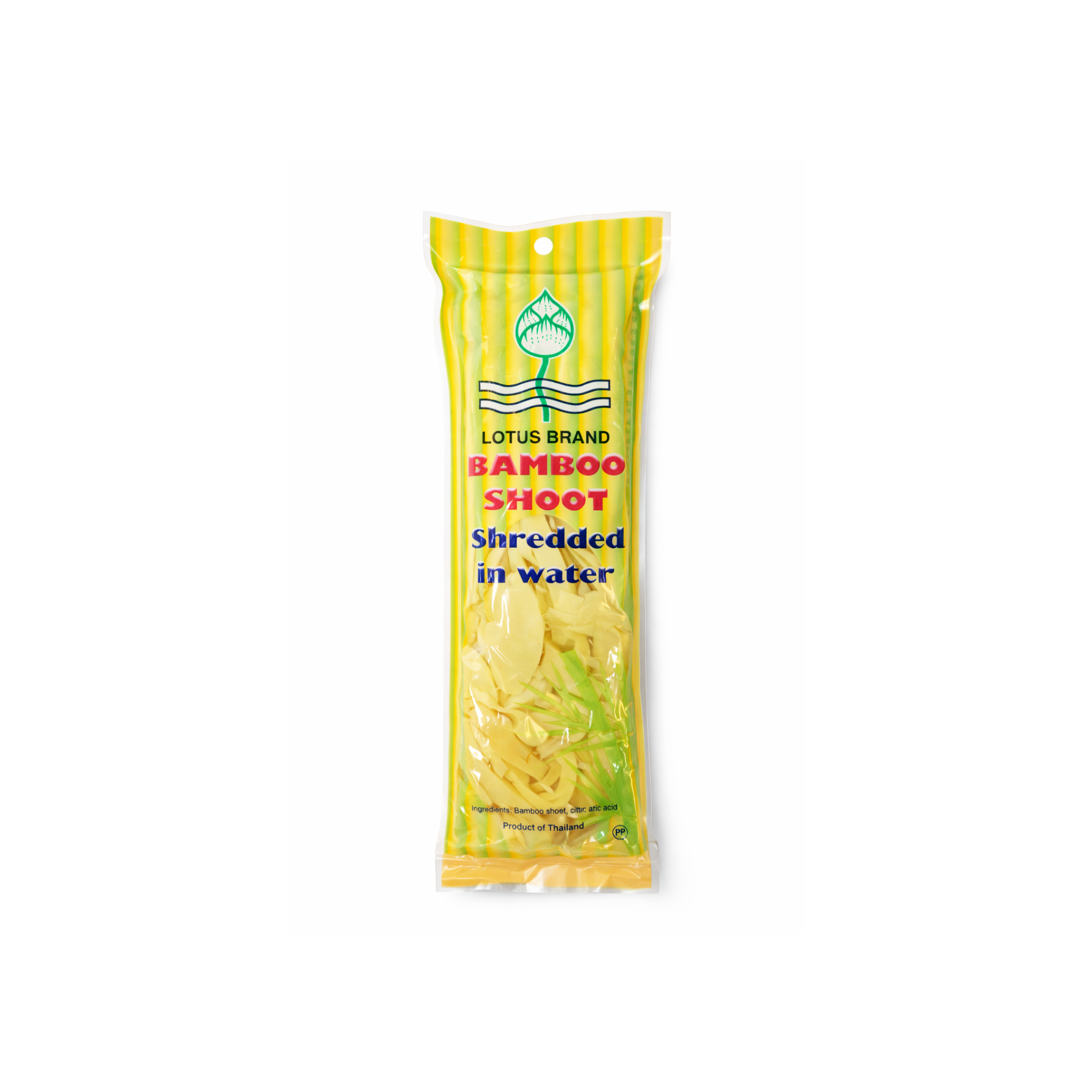 Lotus Brand Strimlede Bambusskud i Vand 200 g – friske bambustrimler fra Thailand til wok, curry og supper