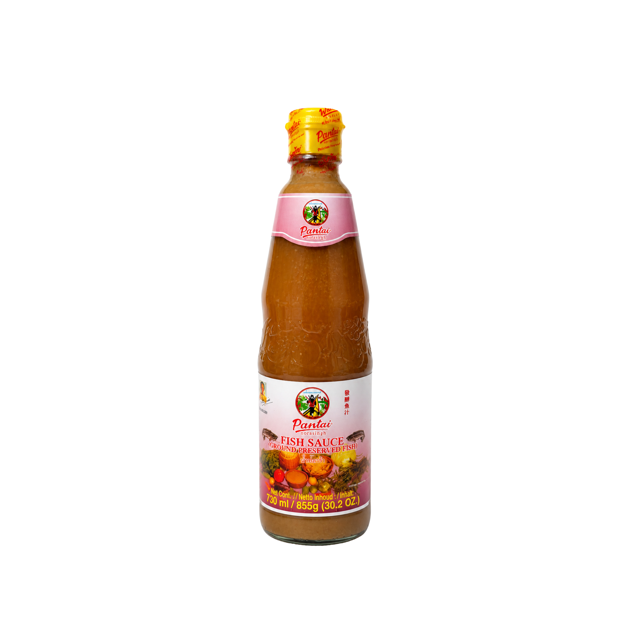 Pantai Mam Nem Fermenteret Fiskesauce Gouramy 730 ml – vietnamesisk mắm nêm i glasflaske med pink etiket