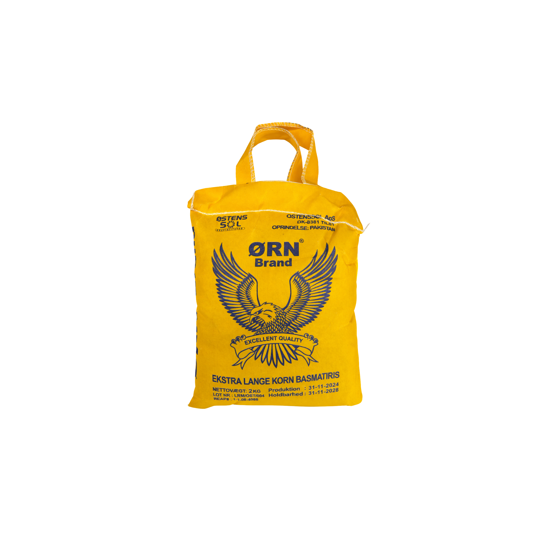 Ørn Brand ekstra langkornet upoleret basmatiris 2 kg – Super Kernal fra Pakistan