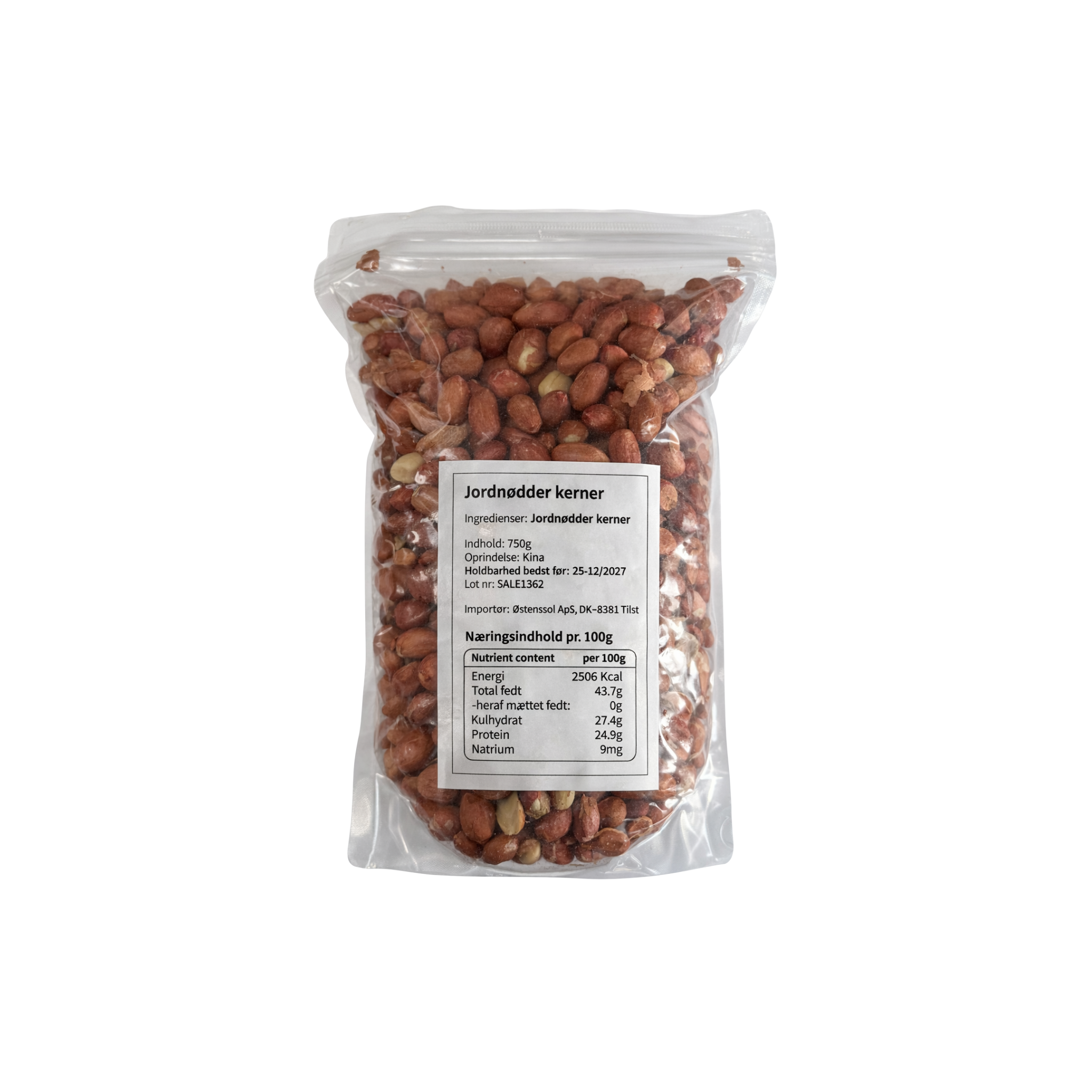 Peanuts Jordnøddekerner Rå Usaltede uden Skal 750 g – naturlige rå jordnødder fra Kina til madlavning og snack