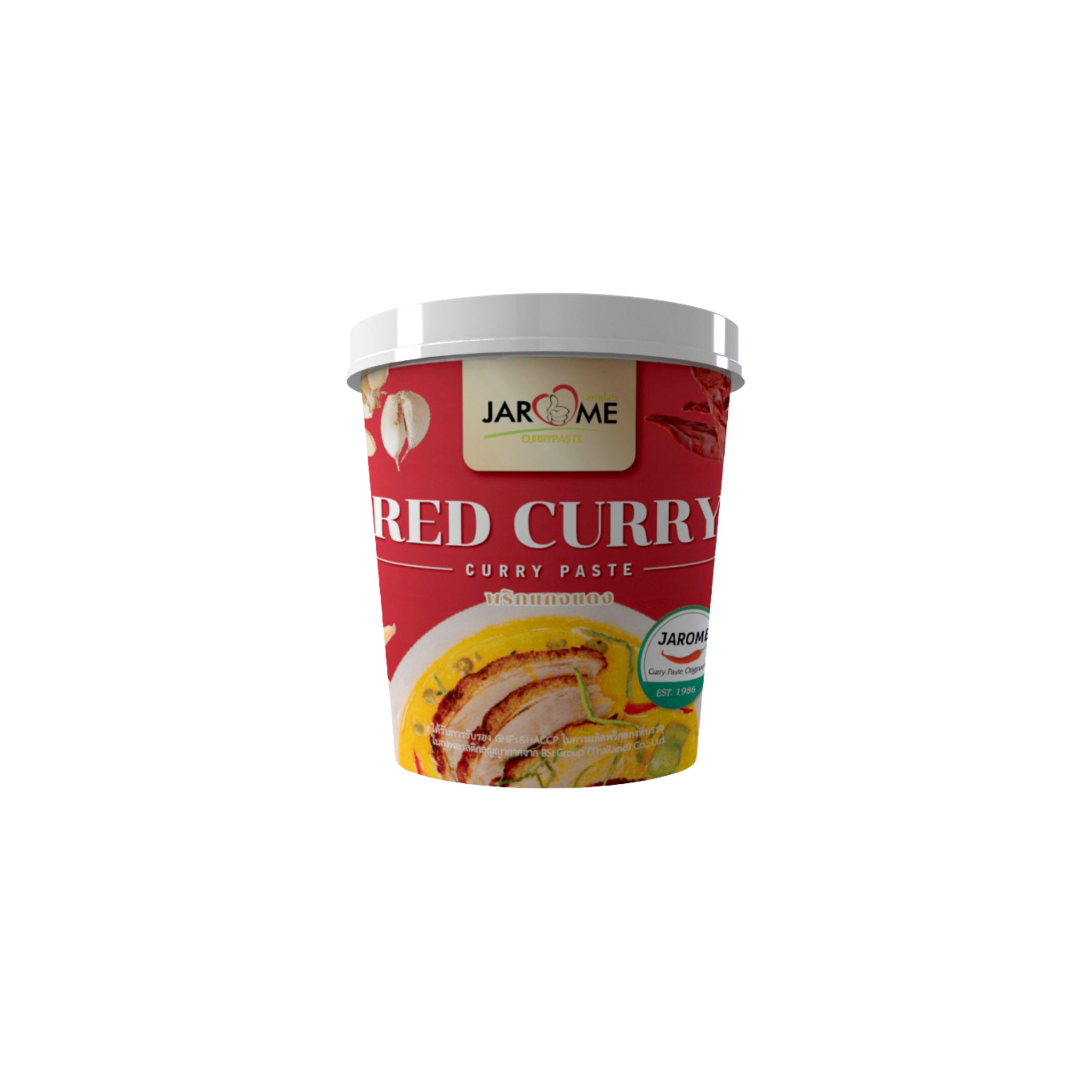 Jarome rød karrypasta 400 g – thailandsk red curry paste i rød bøtte