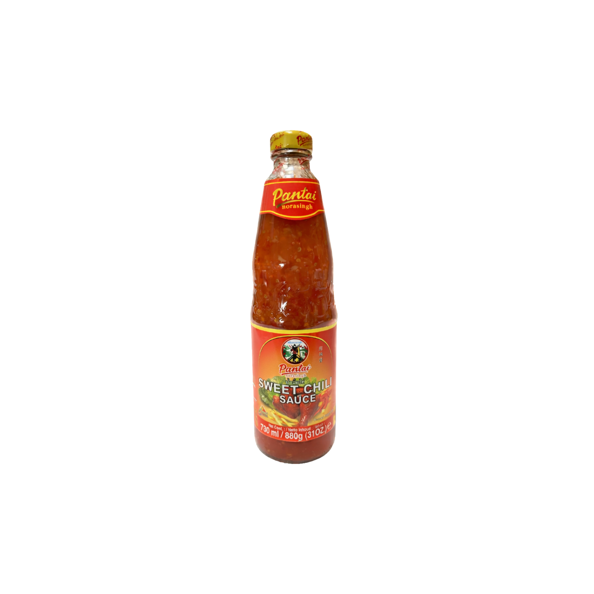 Pantai sød chilisauce 730 ml – thailandsk sweet chili sauce i glasflaske