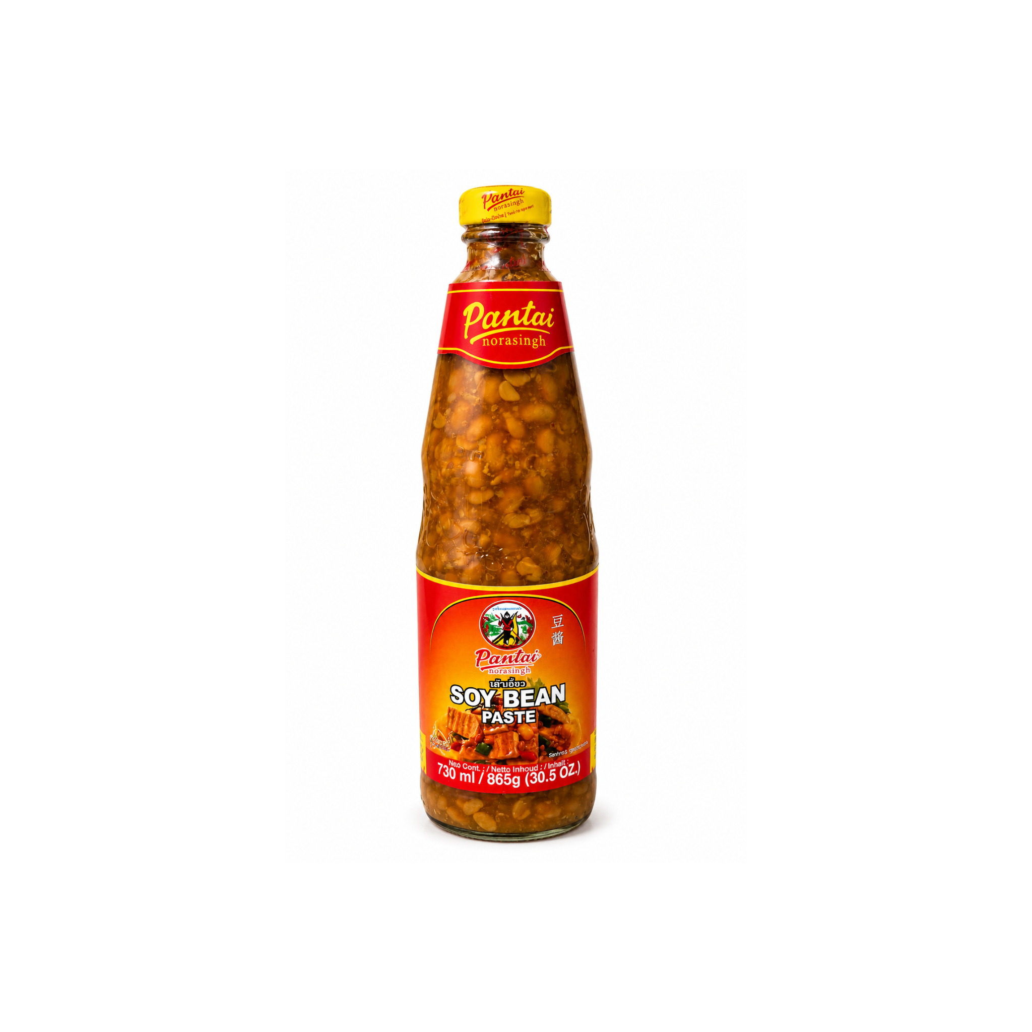 Pantai Sojabønnepasta Soy Bean Paste 730 ml – thailandsk fermenteret tao jiao i glasflaske med hele sojabønner
